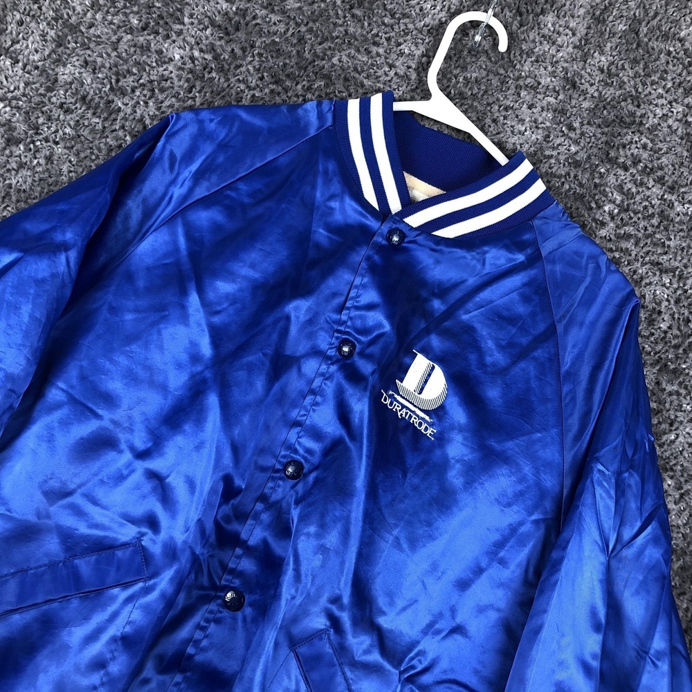 Vintage King Louie Jacket Mens Large Blue Nylon Satin Varsity Pro Fit‎ Made USA